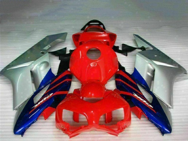 Silver Red Blue Black Stripe 2004-2005 Honda CBR1000RR Motorcycle Fairings