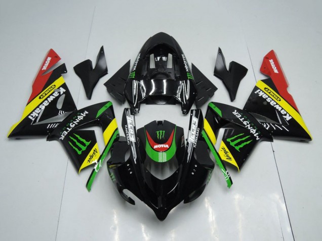 Glossy Black Red Yellow Green Monster 2004-2005 Kawasaki ZX10R Motorcycle Fairings