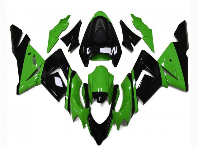 Glossy Black Green 2004-2005 Kawasaki ZX10R Motorcycle Fairings