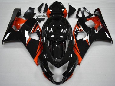 Glossy Black Red Stripe 2004-2005 Suzuki GSXR 600/750 Motorcycle Fairings