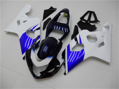White Blue Black 2004-2005 Suzuki GSXR 600/750 Bike Fairings