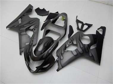 Grey Black Flame 2004-2005 Suzuki GSXR 600/750 Motorcycle Fairings
