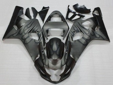 Grey Black Flame 2004-2005 Suzuki GSXR 600/750 Motorcycle Fairings