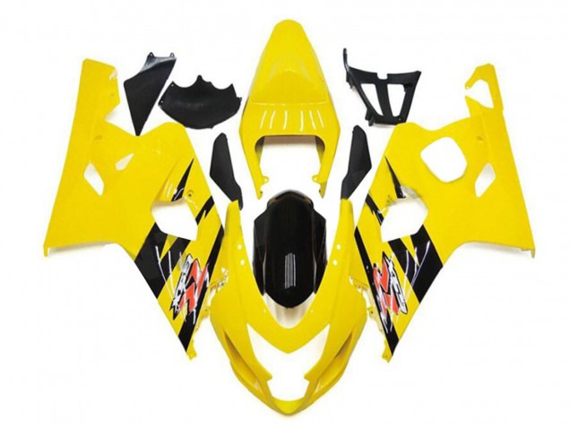 Yellow Glossy Black 2004-2005 Suzuki GSXR 600/750 Motorcycle Fairings