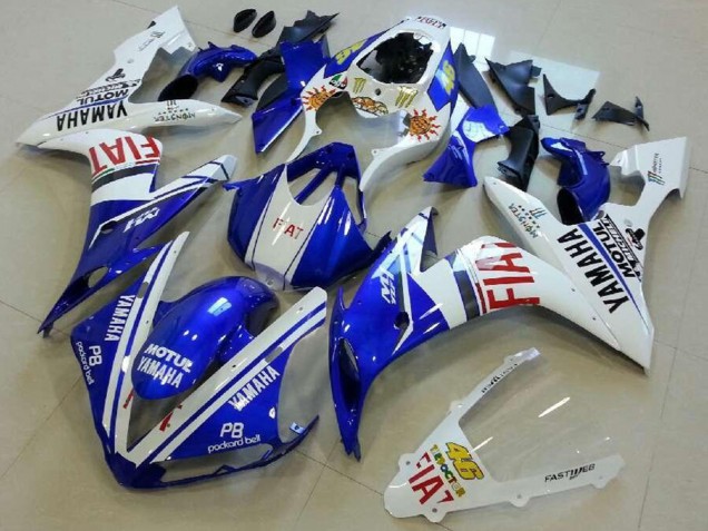 White Blue Red Fiat 2004-2006 Yamaha YZF R1 Motorcycle Fairings