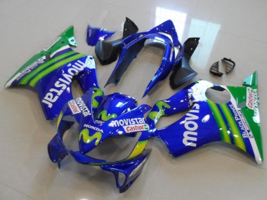 Blue Green MoviStar Castrol 2004-2007 Honda CBR600 F4i Motorcycle Fairings