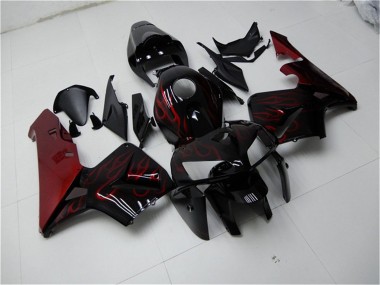 Glossy Black Red Flame 2005-2006 Honda CBR600RR Motorcycle Fairing Kits