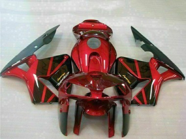 Red Black 2005-2006 Honda CBR600RR Bike Fairings