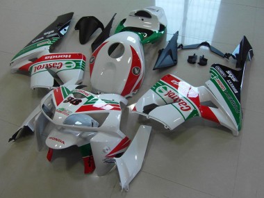 White Red Green Castrol 38 2005-2006 Honda CBR600RR Motorcycle Fairings