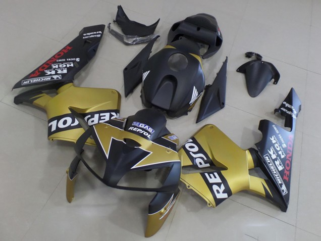 Matte Black Gold Repsol 2005-2006 Honda CBR600RR Motorcycle Fairings