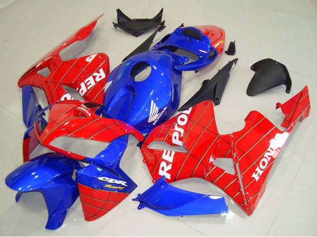 Blue Red Spider Man Repsol 2005-2006 Honda CBR600RR Motorcycle Fairings
