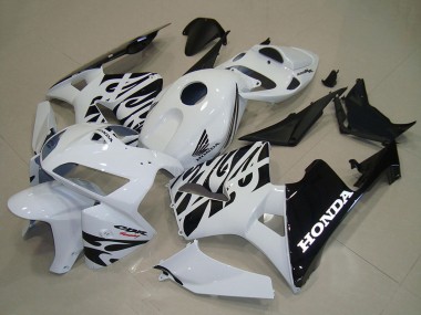 White Black Flame 2005-2006 Honda CBR600RR Motorcycle Fairings