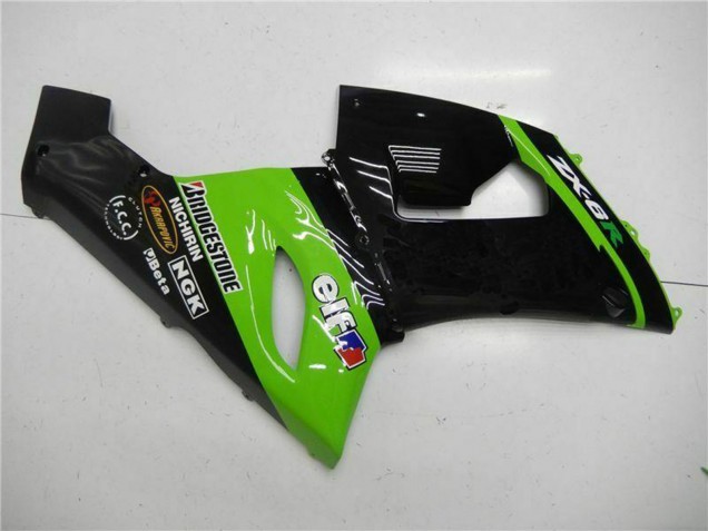 Green Glossy Black Elf 2005-2006 Kawasaki ZX6R Motorcycle Fairings