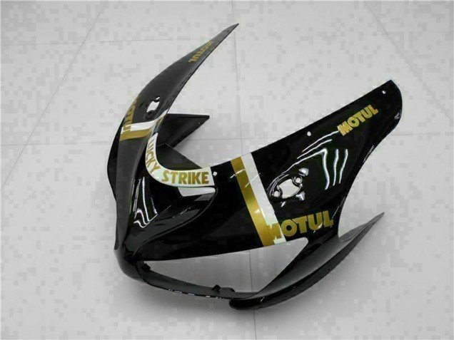 Glossy Black White Gold Lucky Strike 2005-2006 Kawasaki ZX6R Motorcycle Fairings