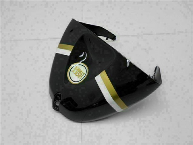 Glossy Black White Gold Lucky Strike 2005-2006 Kawasaki ZX6R Motorcycle Fairings