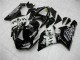 Glossy Black White West 2005-2006 Kawasaki ZX6R Motorcycle Fairings