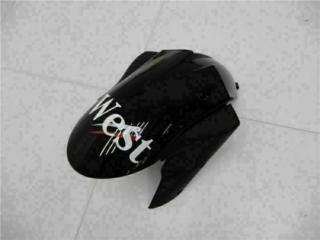 Glossy Black White West 2005-2006 Kawasaki ZX6R Motorcycle Fairings