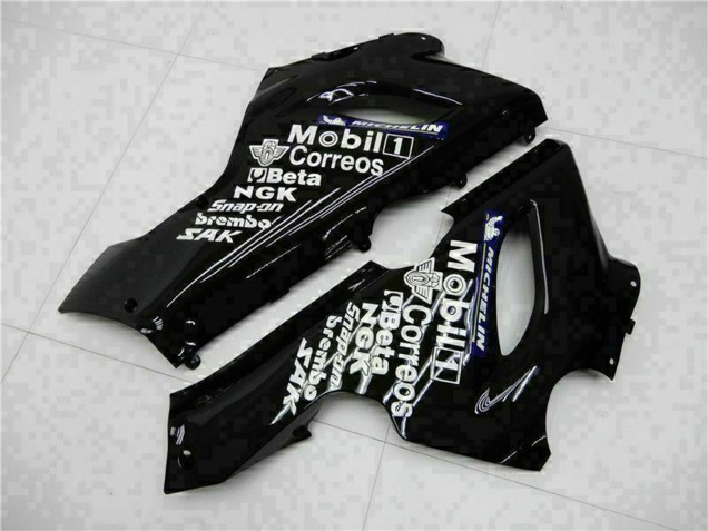 Glossy Black White West 2005-2006 Kawasaki ZX6R Motorcycle Fairings