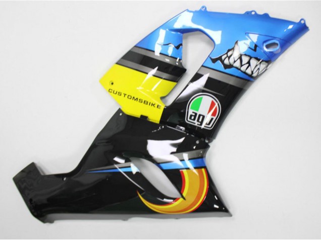 Blue Yellow Black Shark 2005-2006 Kawasaki ZX6R Motorcycle Fairings