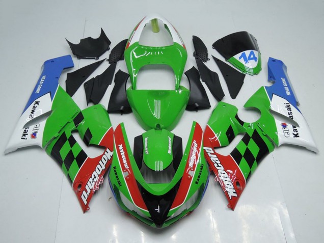 White Green Red Blue Black Motocard 2005-2006 Kawasaki ZX6R Motorcycle Fairings