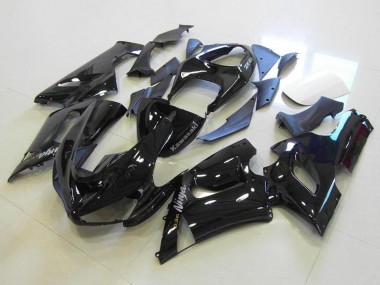 Glossy Black Silver Decals 2005-2006 Kawasaki ZX6R Motorcycle Fairings