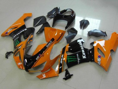 Orange Black Green Monster 2005-2006 Kawasaki ZX6R Motorcycle Fairings