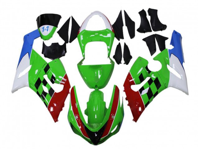 White Green Blue Red Black 2005-2006 Kawasaki ZX6R Motorcycle Fairings