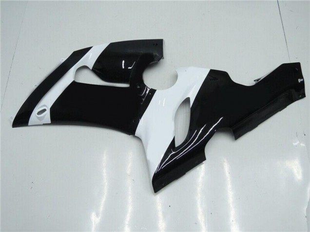 White Glossy Black 2005-2006 Kawasaki ZX6R Motorcycle Fairings
