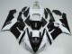 White Glossy Black 2005-2006 Kawasaki ZX6R Motorcycle Fairings