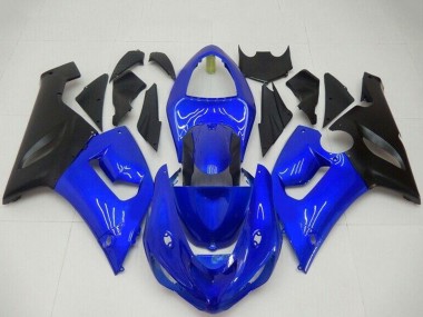 Blue Matte Black 2005-2006 Kawasaki ZX6R Motorcycle Fairings