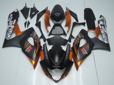 Matte Black Orange 2005-2006 Suzuki GSXR 1000 Motorcycle Fairing