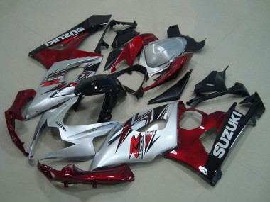Silver Red Black 2005-2006 Suzuki GSXR 1000 Motorcycle Fairing