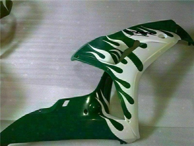 White Green Flame 2006-2007 Honda CBR1000RR Motorcycle Fairings