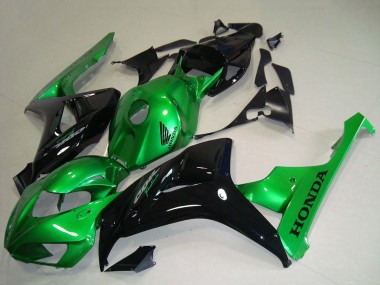 Green Glossy Black 2006-2007 Honda CBR1000RR Motorcycle Fairings
