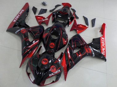 Red Glossy Black Bacardi 2006-2007 Honda CBR1000RR Motorcycle Fairings