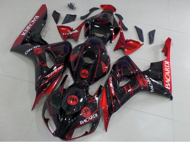 Red Glossy Black Bacardi 2006-2007 Honda CBR1000RR Motorcycle Fairings