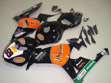 Glossy Black Orange Green Hm Plant Racing 69 2006-2007 Honda CBR1000RR Motorcycle Fairings