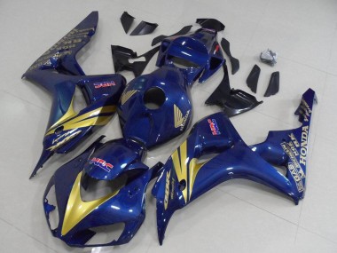 Dark Blue Gold Stripe 2006-2007 Honda CBR1000RR Motorcycle Fairings