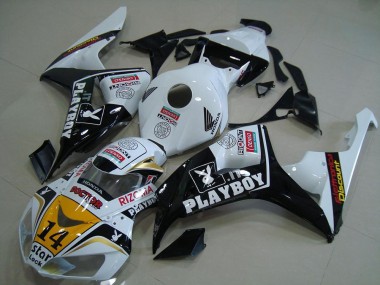 White Yellow Glossy Black Denso Playboy 14 2006-2007 Honda CBR1000RR Motorcycle Fairings