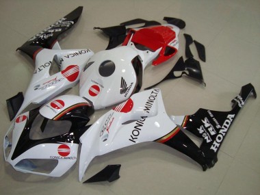 White Red Glossy Black Konica Minolta 2006-2007 Honda CBR1000RR Motorcycle Fairing
