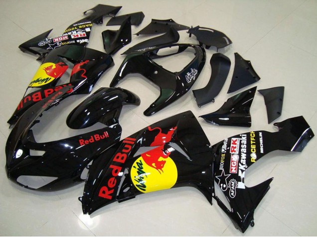 Glossy Black Yellow Red Bull 2006-2007 Kawasaki ZX10R Motorcycle Fairings