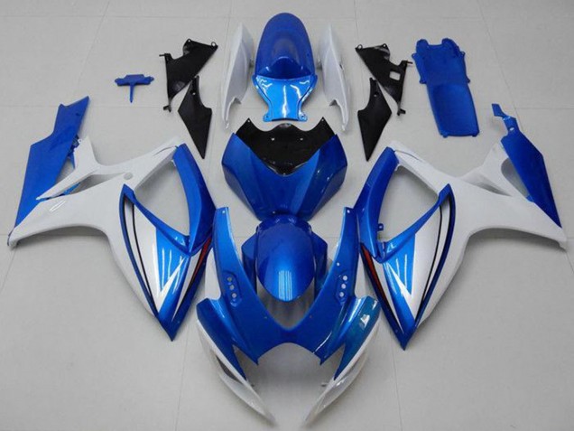White Blue 2006-2007 Suzuki GSXR 600/750 Motorcycle Fairings