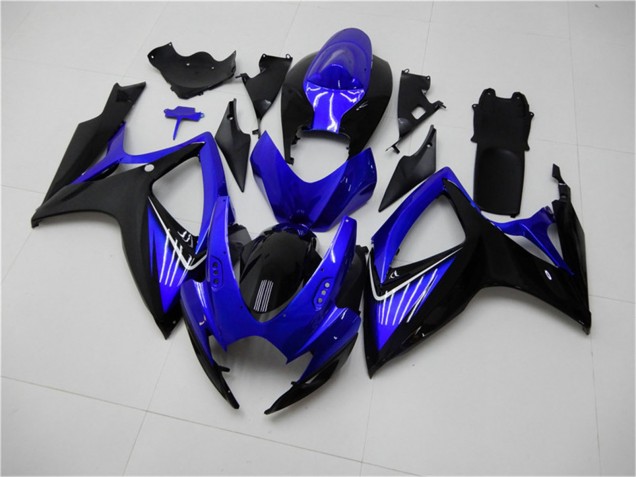 Blue Glossy Black 2006-2007 Suzuki GSXR 600/750 Motorcycle Fairings