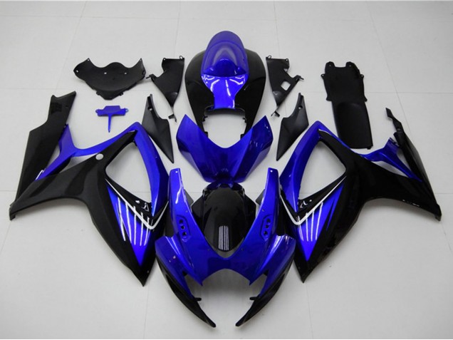 Blue Glossy Black 2006-2007 Suzuki GSXR 600/750 Motorcycle Fairings