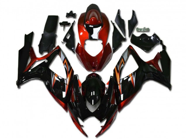 Orange Silver Glossy Black Stripe 2006-2007 Suzuki GSXR 600/750 Motorcycle Fairings