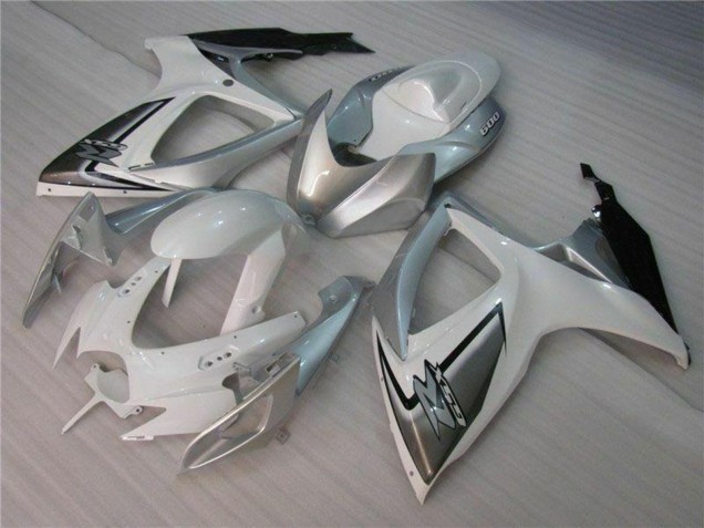 White Silver 2006-2007 Suzuki GSXR 600/750 Motorcycle Fairings