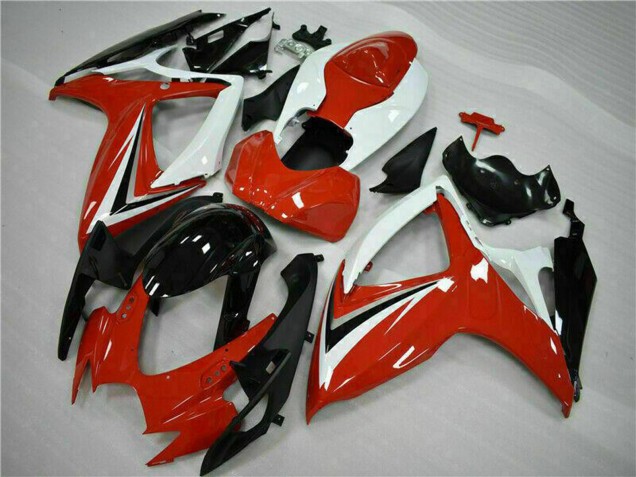 White Red Glossy Black Stripe 2006-2007 Suzuki GSXR 600/750 Motorcycle Fairings