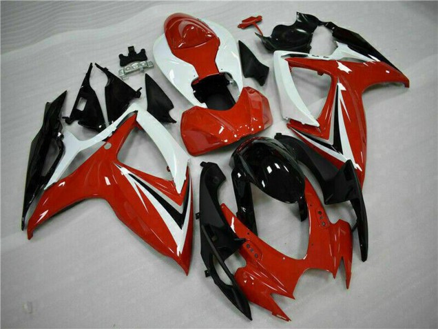 White Red Glossy Black Stripe 2006-2007 Suzuki GSXR 600/750 Motorcycle Fairings