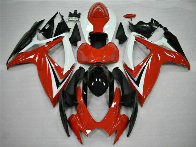 White Red Glossy Black Stripe 2006-2007 Suzuki GSXR 600/750 Motorcycle Fairings