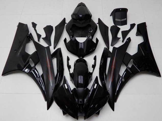 Glossy Black Matte Black 2006-2007 Yamaha YZF R6 Motorcycle Fairing Kits